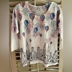 Et’ Lois long sleeve patriotic tee size S, worn only a couple of times.